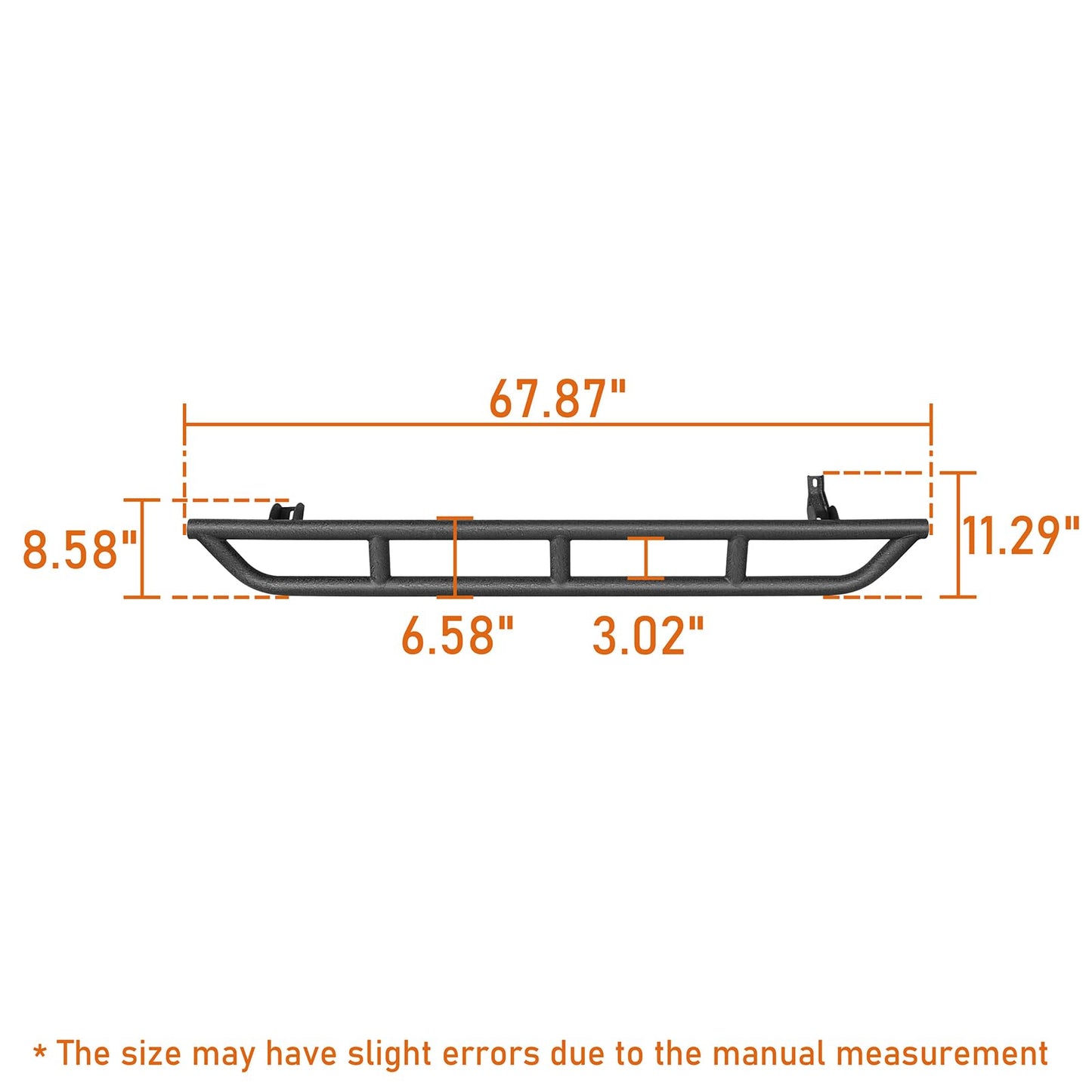 Rock Slider Rails Rocker Guard Offroad Steel Door Armor Compatible with 2010-2024 Toyota 4Runner 5th Gen (Excluding Limited, Nightshade, TRD Sport & 10-13 SR5) - OMOTOR