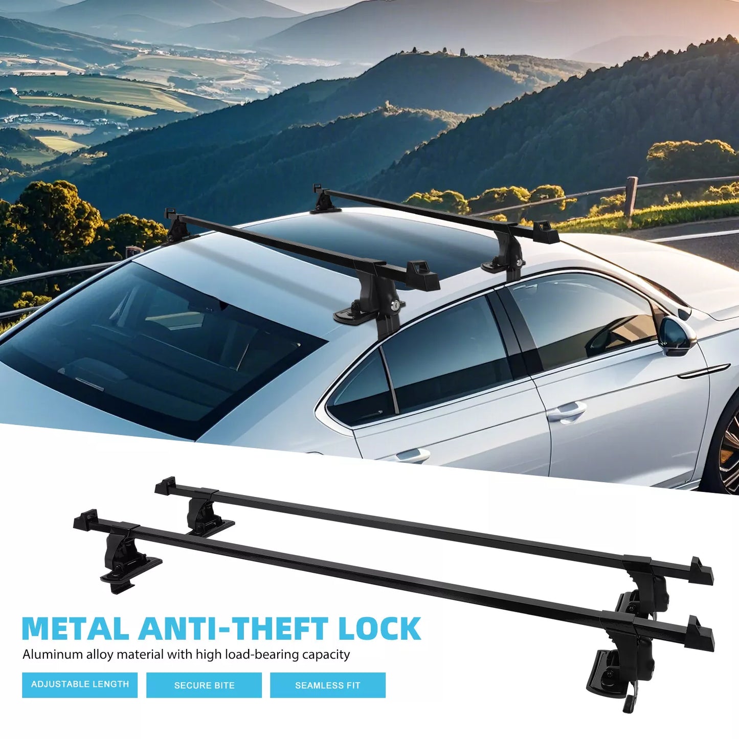 For Dodge Durango 2011-2024 54" Car Top Roof Rack Cross Bars Cargo Carrier