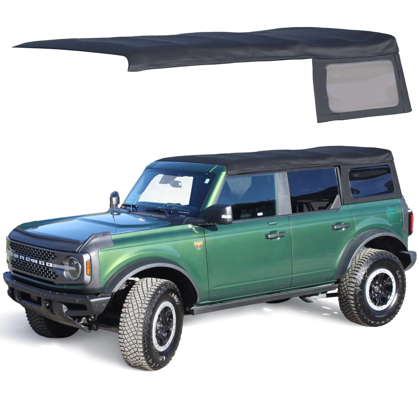 Soft Top Replacement 2021 - 2025 Ford Bronco 4DR - Black, Canvas - OMOTOR