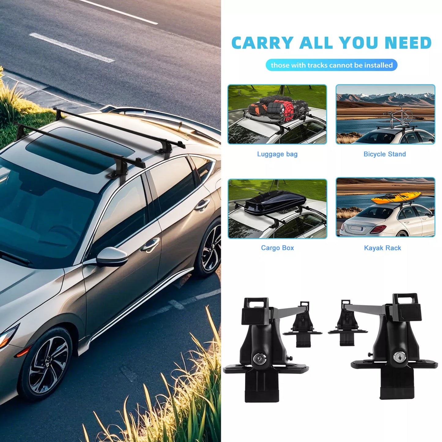 For Dodge Durango 2011-2024 54" Car Top Roof Rack Cross Bars Cargo Carrier
