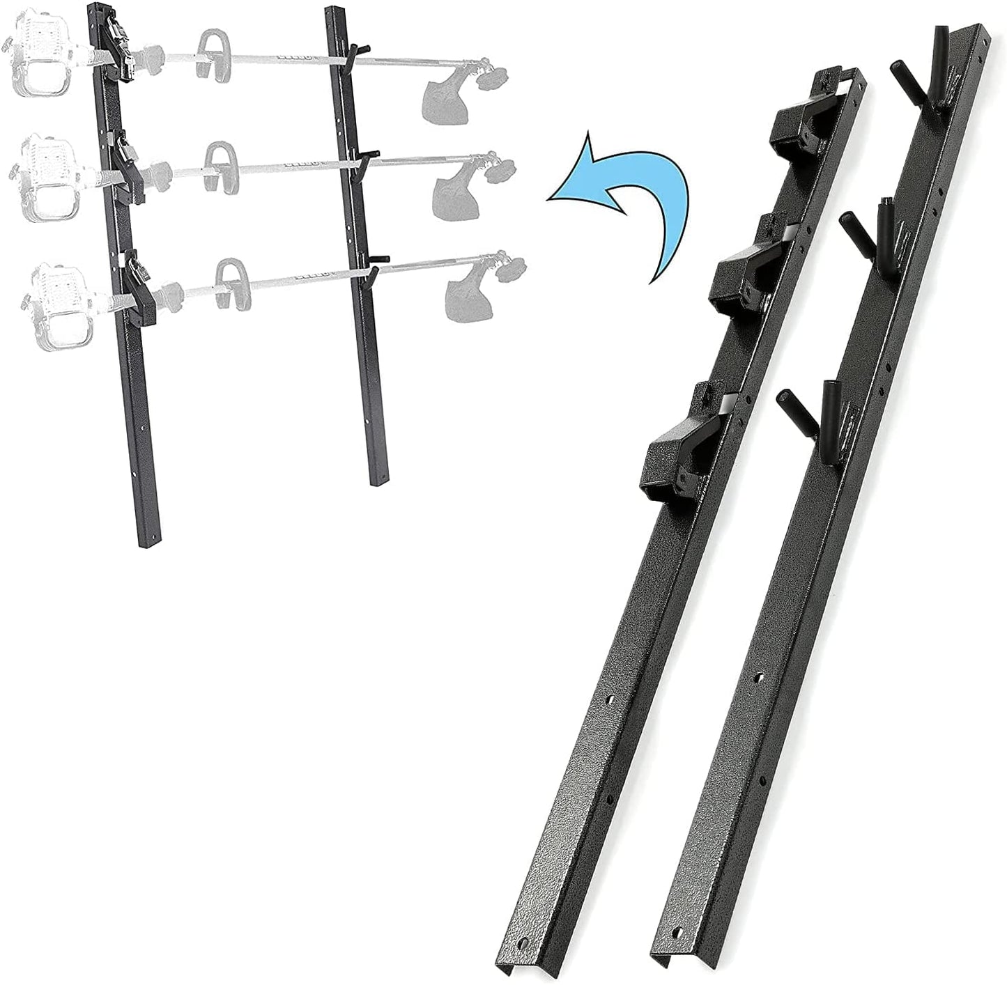 3-Place Trimmer Rack Holder Carrier Mount On Pickup/Trailer w/Lock 1 Pair - OMOTOR