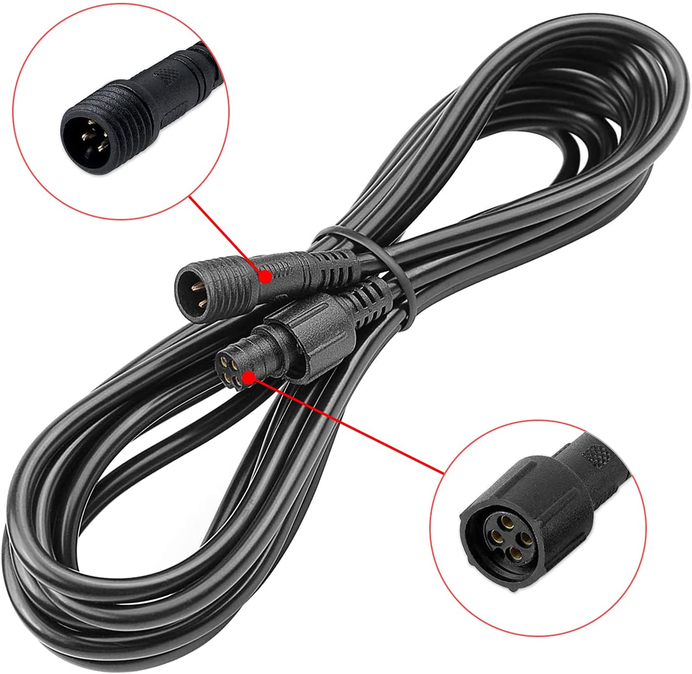 10 FT 4 Pin Extension Wire Cable All Brands RGB Rock Lights/ Whip Lights(4 Packs) - OMOTOR