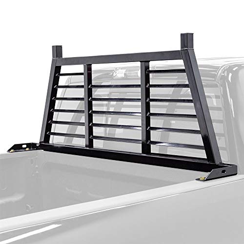 FL-HA-Rack Width Adjustable Louvered Steel Headache Truck Rack for 59" to 74.5" W Pickup Beds - Fits Most Makes/Models, Cab Protection