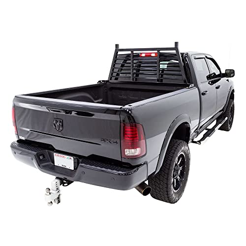 FL-HA-Rack Width Adjustable Louvered Steel Headache Truck Rack for 59" to 74.5" W Pickup Beds - Fits Most Makes/Models, Cab Protection - OMOTOR