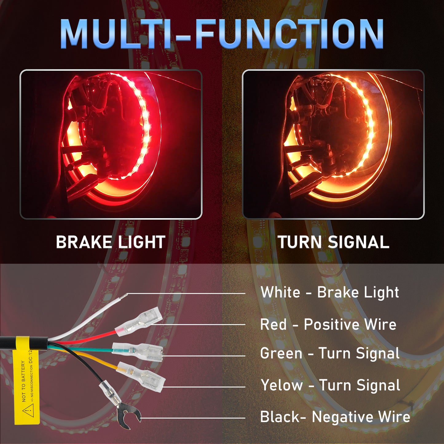 【EASY INSTALL】4PCS 17 INCH Chasing RGB LED Wheel Rim Light Kit - OMOTOR