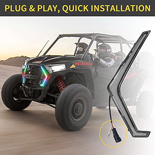 Upgrade RZR XP 1000 Turn Signal Fang Light with Bluetooth and Remote Control Spiral RGB Chase Light - OMOTOR