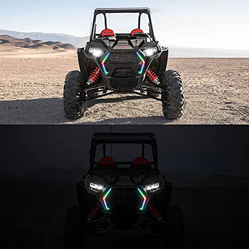 Upgrade RZR XP 1000 Turn Signal Fang Light with Bluetooth and Remote Control Spiral RGB Chase Light - OMOTOR