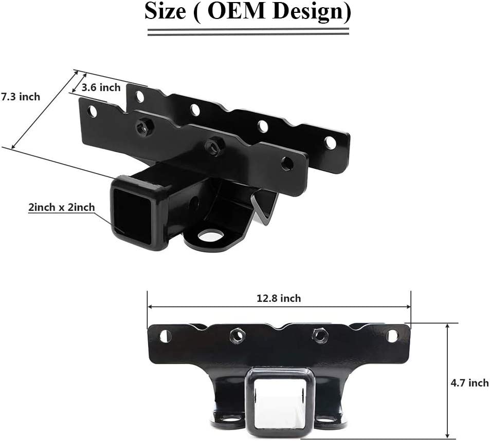 Wrangler Trailer Hitch with 2" Receiver for Wrangler JL & Unlimited JLU 2018 2019 2020 Tow Accessories (Class 3) - OMOTOR