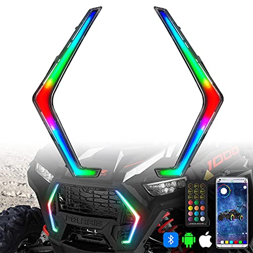 Upgrade RZR XP 1000 Turn Signal Fang Light with Bluetooth and Remote Control Spiral RGB Chase Light - OMOTOR