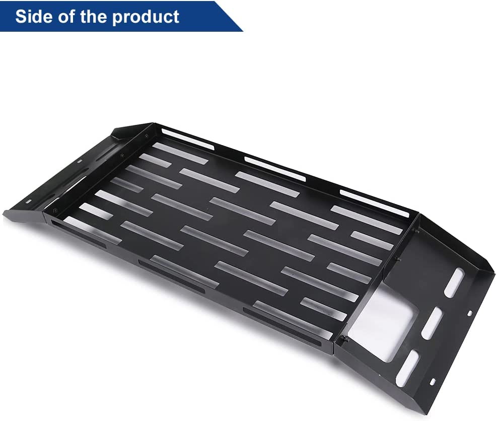 Rear Cargo Basket Interior Rack Luggage Storage Carrier Metal for 2018 2019 2020 2021 2022 2023 Jeep Wrangler JL 4DR (No Drill) - OMOTOR