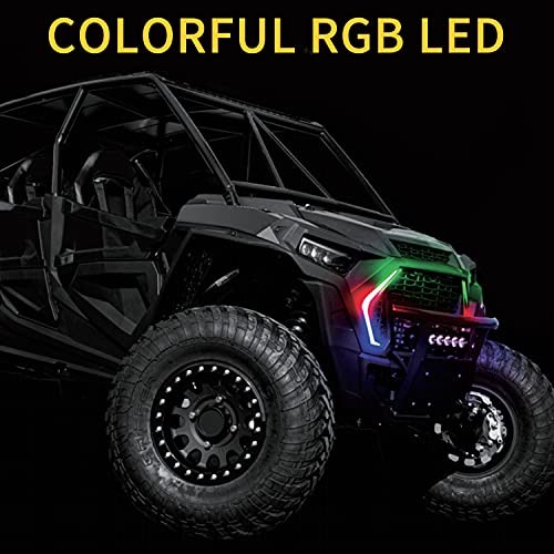 Upgrade RZR XP 1000 Turn Signal Fang Light with Bluetooth and Remote Control Spiral RGB Chase Light - OMOTOR