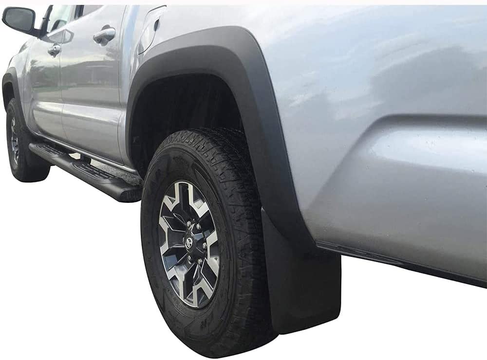 Mud Flaps Compatible with Toyota Tacoma 2016 2017 2018 2019 2020 2021 2022 - W/OEM Fender Flares Only (Doesn't Fit SR Models) - OMOTOR