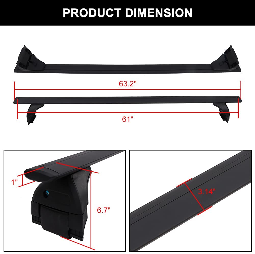 Cross Bars Roof Rail Racks Fit for Jeep Wrangler JK JL Gladiator JT 2007-2024 Crossbars - OMOTOR