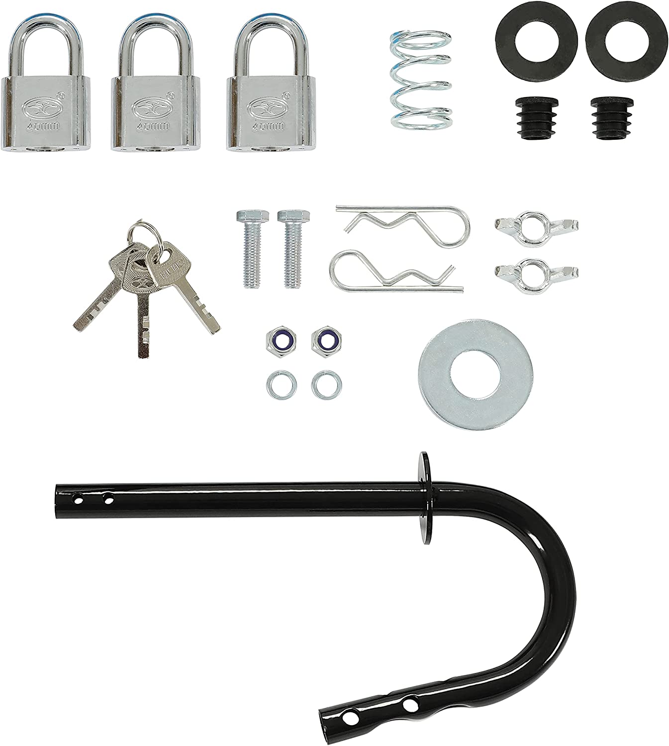 3-Place Trimmer Rack Holder Carrier Mount On Pickup/Trailer w/Lock 1 Pair - OMOTOR