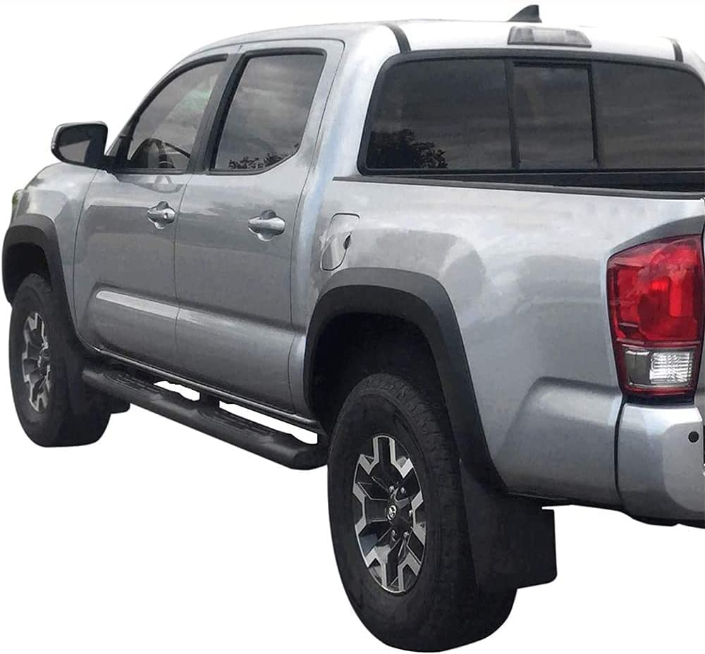 Mud Flaps Compatible with Toyota Tacoma 2016 2017 2018 2019 2020 2021 2022 - W/OEM Fender Flares Only (Doesn't Fit SR Models) - OMOTOR