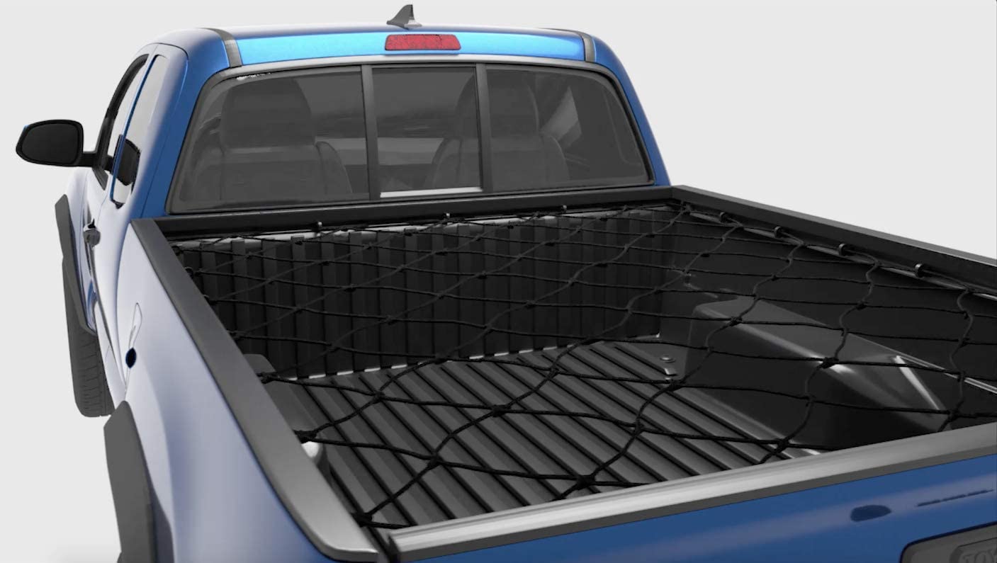 Cargo Net - Bungee Net Accessories for Pickup Truck Bed - Toyota Tacoma Bed Rail Integration for 2005-2023 - 36" x60 Stretchable Cargo Net - 6” Diamond Grid Pattern - OMOTOR
