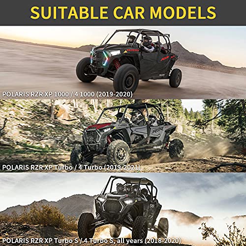 Upgrade RZR XP 1000 Turn Signal Fang Light with Bluetooth and Remote Control Spiral RGB Chase Light - OMOTOR