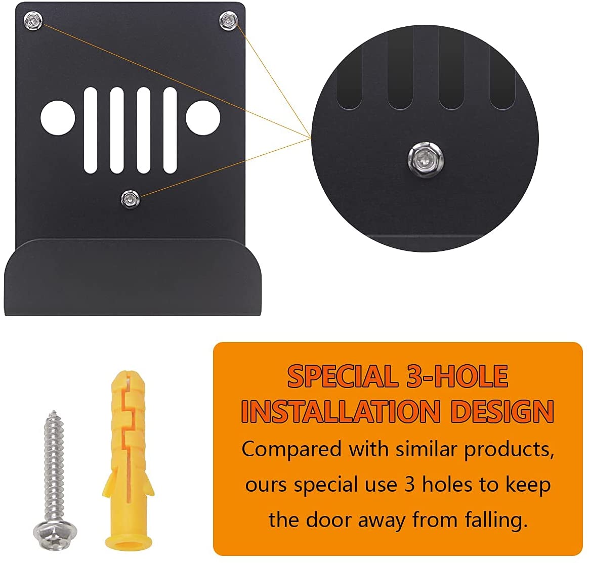 Storage Door Hangers Compatible with Jeep, Wall Mount Door Hangers 4pcs - OMOTOR