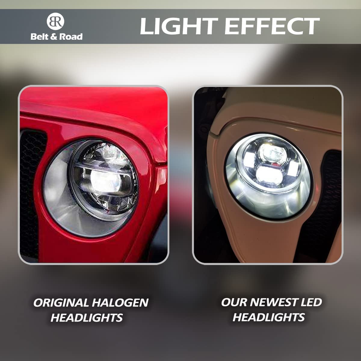 9 inch LED Headlight- DOT RGBW Halo Headlight for 2018 2019 2020 2021 Wrangler JL Sahara Rubicon Gladiator JT Headlight replacemant - OMOTOR