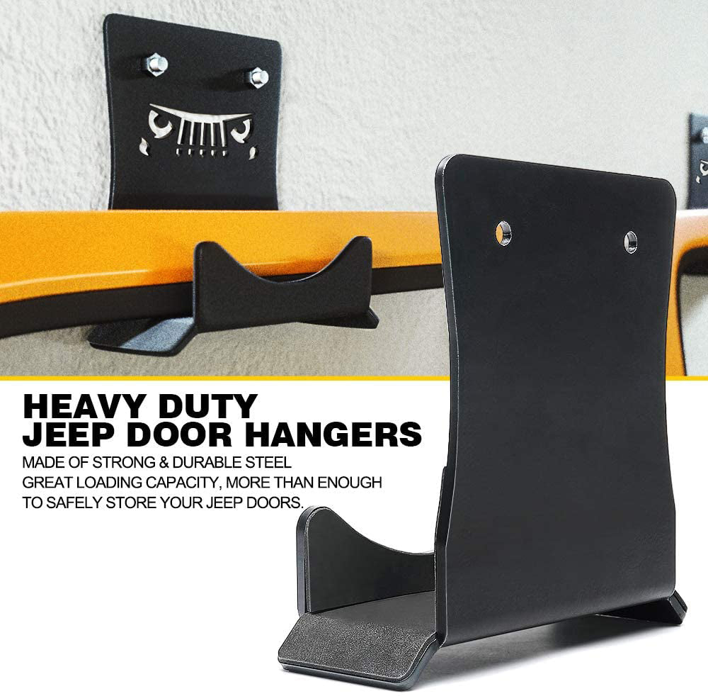 Storage Door Hangers Compatible with Jeep, Wall-Mounted Removable Door Storage Rack Bracket - OMOTOR