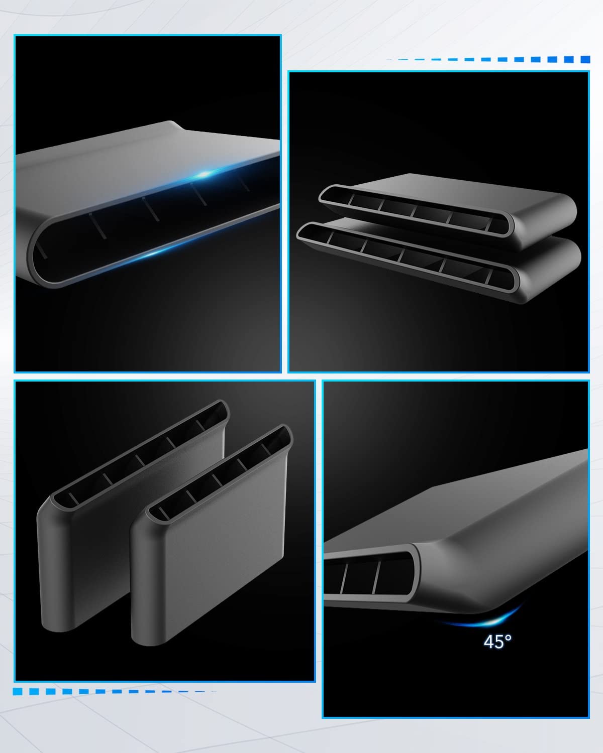 Rear Seat Vent Deflectors for 2014 to 2019 Chevrolet Silverado and GMC Sierra, Directional Air Vent Deflectors for Rear Passenger - OMOTOR