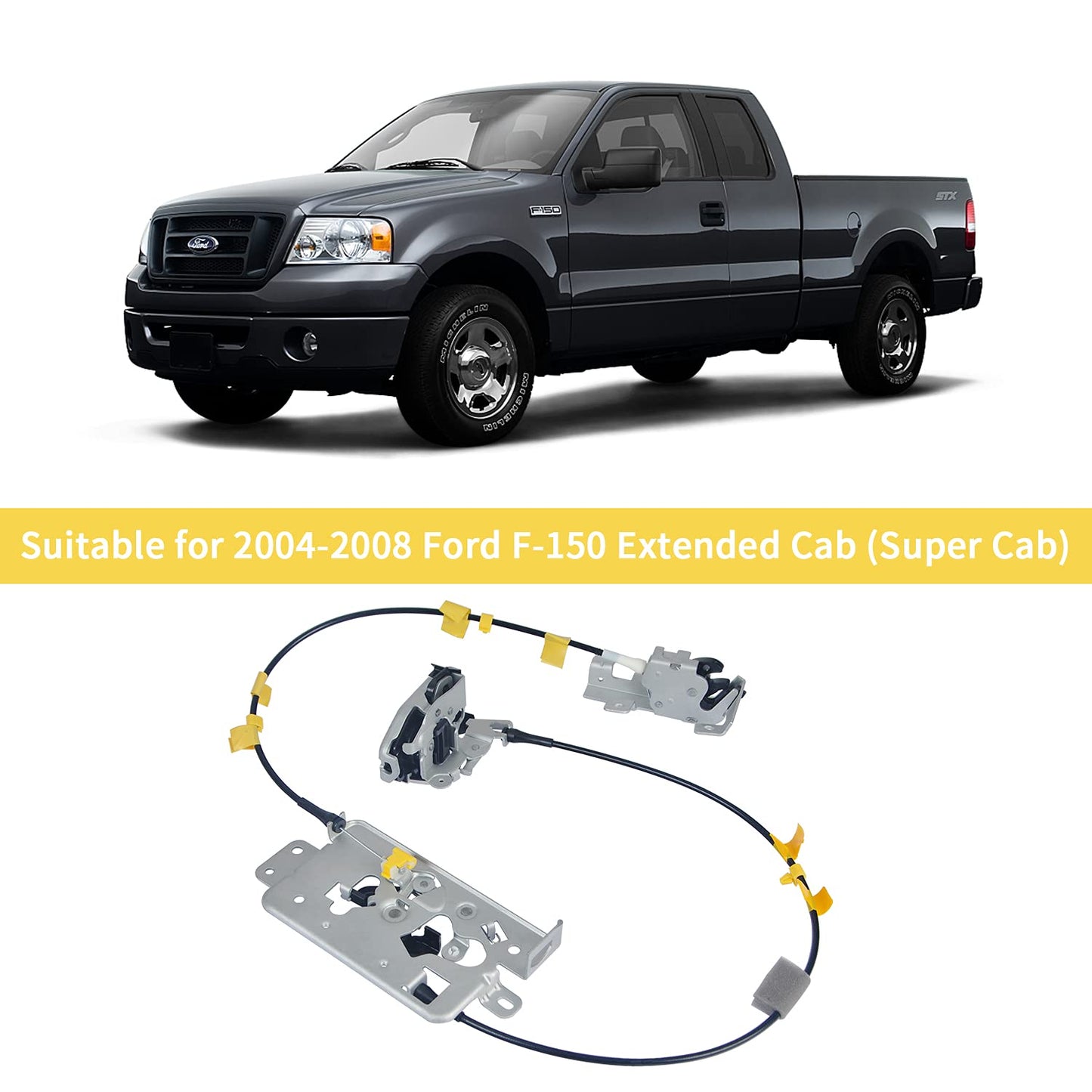 Rear Door Lock Latch Cable Compatible with 2004-2008 Ford F150 - OMOTOR