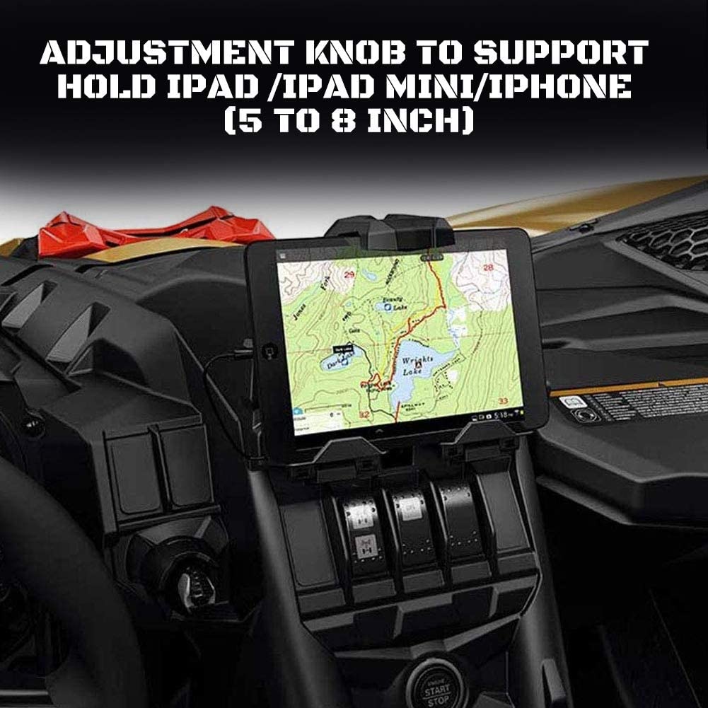 Electronic Device Tablet Phone Holder Compatible for 2017-2022 Can Am Maverick X3 Storage Box Organizer - OMOTOR