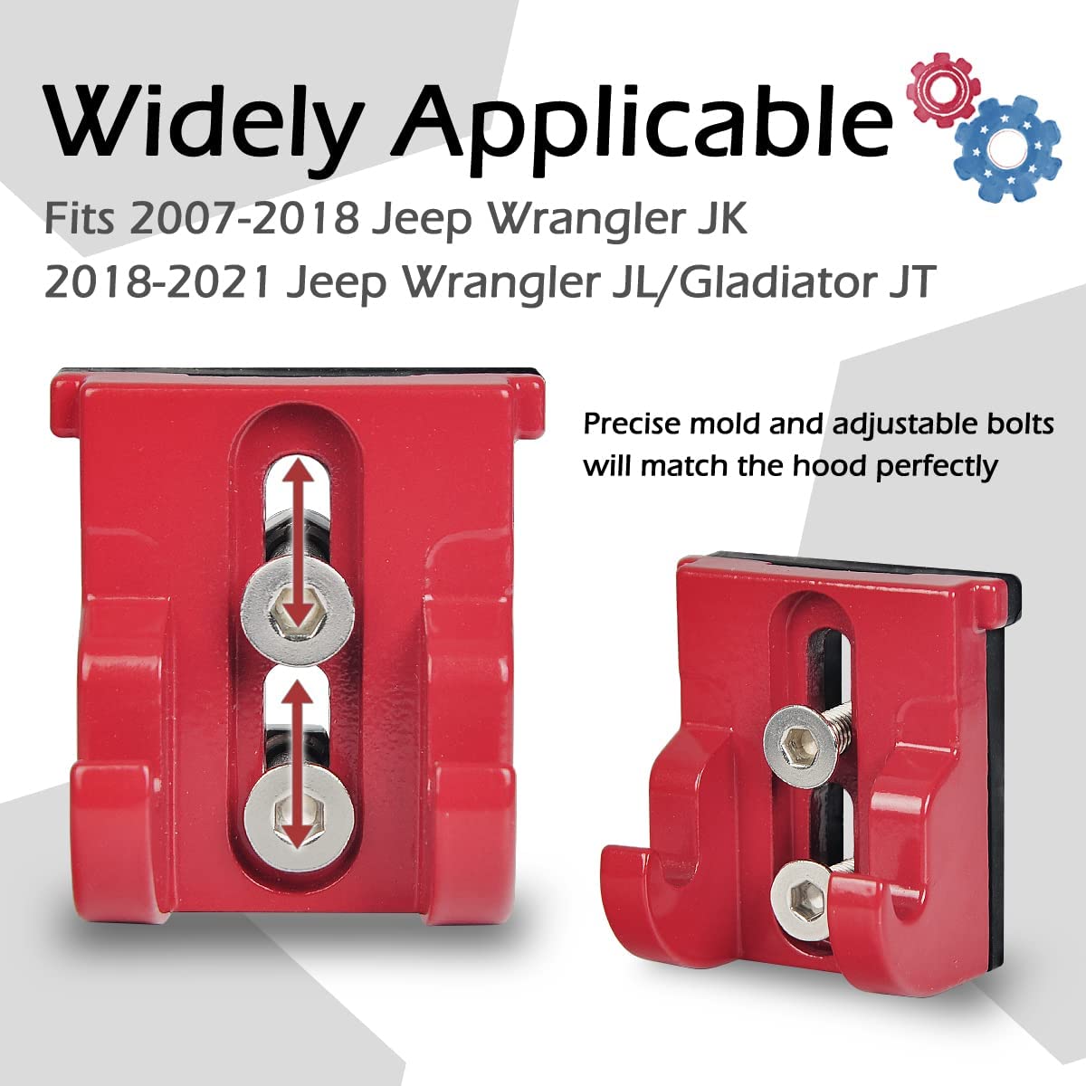 Aluminum Hood Latches Catch Kit (Red/Black/Sliver) - OMOTOR