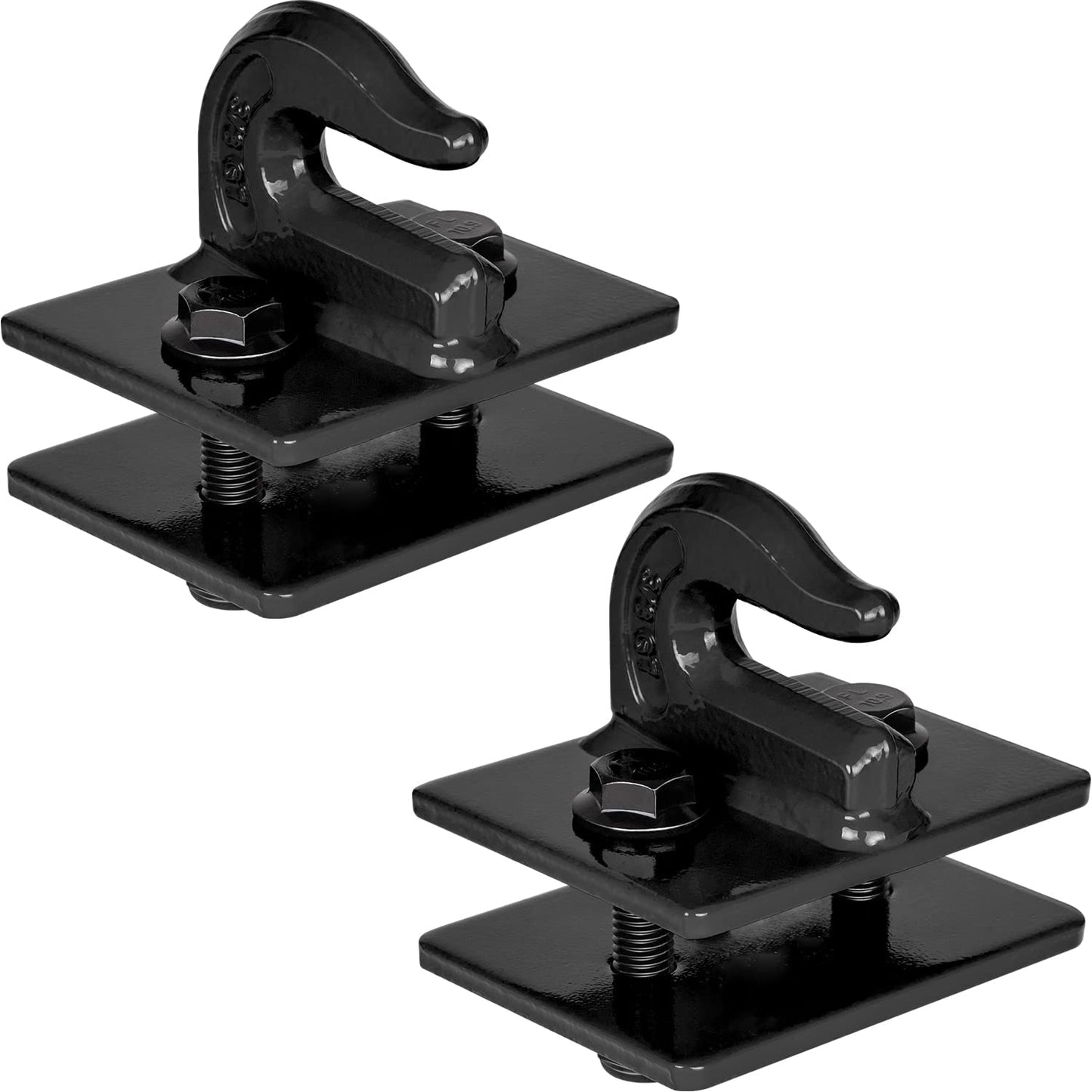 3/8" Tractor Bucket Hooks Grade 70 Forged Steel Bolt On Heavy Duty Grab Hook Tow Hook with Backer Plate,Tractor Bucket Accessories for Rv,Utv,Truck,Black - OMOTOR