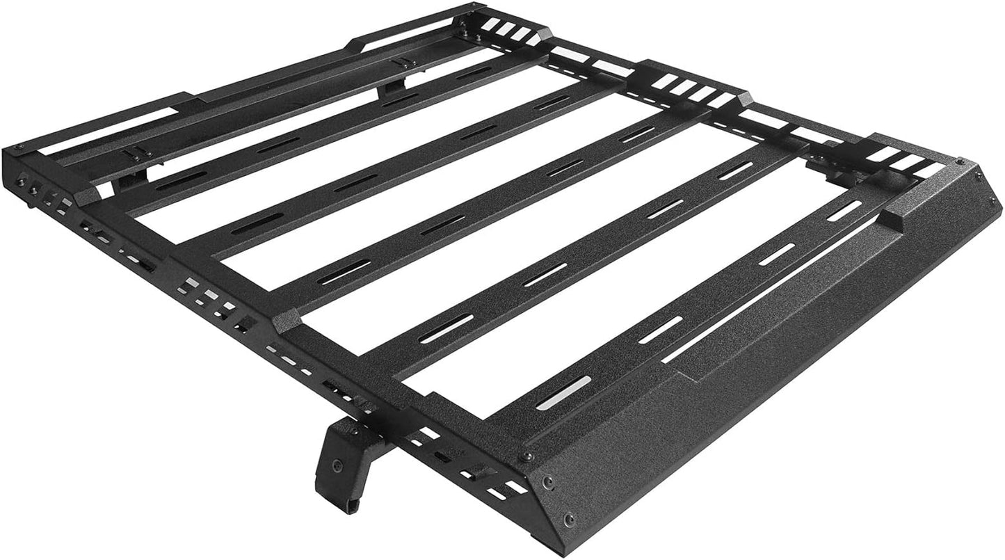 Roof Rack Cargo Basket for 2007-2018 Jeep Wrangler JK Unlimited 4-Door Hardtop Heavy Duty Steel Luggage Carrier - OMOTOR