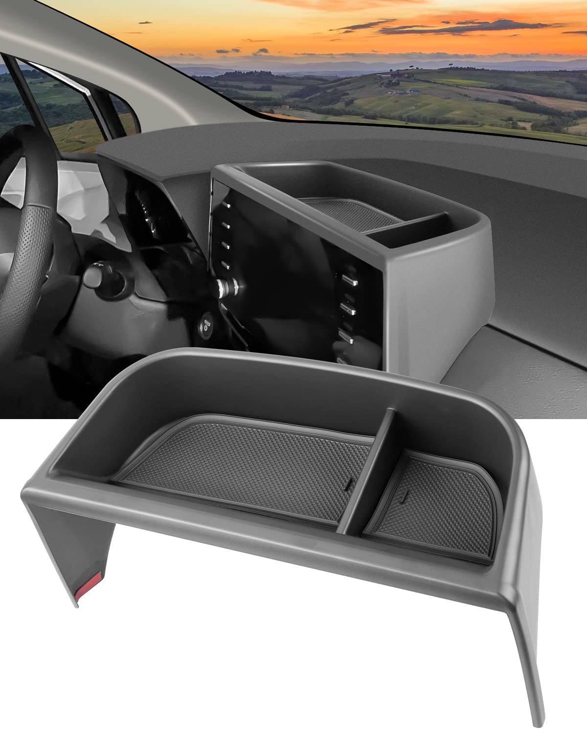 Center Console Dash Storage Tray for 2021 2022 Toyota Sienna Dashboard Organizer Insert Sunglass Holder Container Accessories - OMOTOR