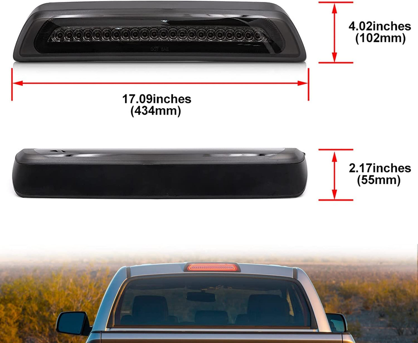 Led Third Brake Light Replacement for 2007-2021 To-yo-ta Tundra XK50 Pickup Trucks - OMOTOR