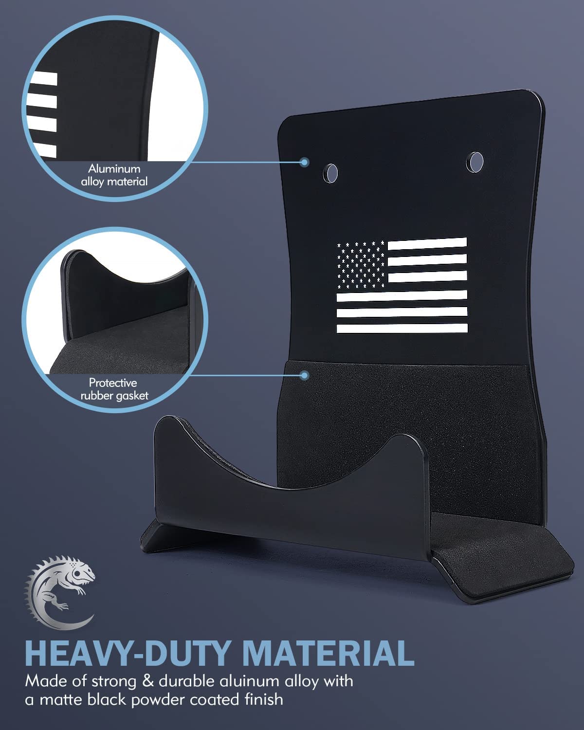 America Flag Storage Door Hangers, Aluminum Wall-Mounted Removable Door Storage Rack Holder with Rubber Lining Compatible with 1956-2023 Jeep Wrangler CJ YJ TJ LJ JK JKU JL JLU - 4PACK - OMOTOR