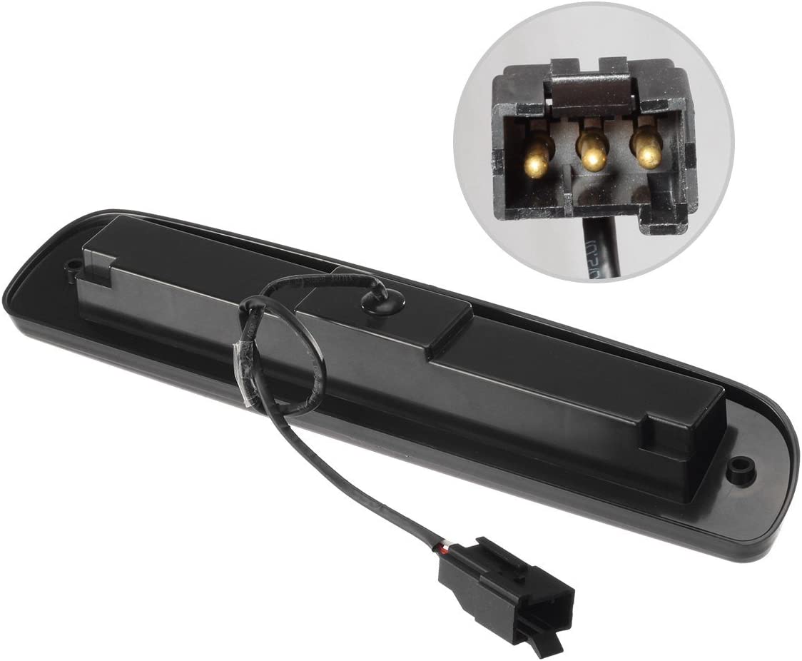 Red/White 12 LED Smoke Lens Chrome Housing Tail High Mount 3rd Third Brake Light Cargo Lamp Waterproof Replacement for Ford F-250 F-350 F-450 F-550 Super Duty 1999-2016 /Ford Ranger 1993-2011 - OMOTOR