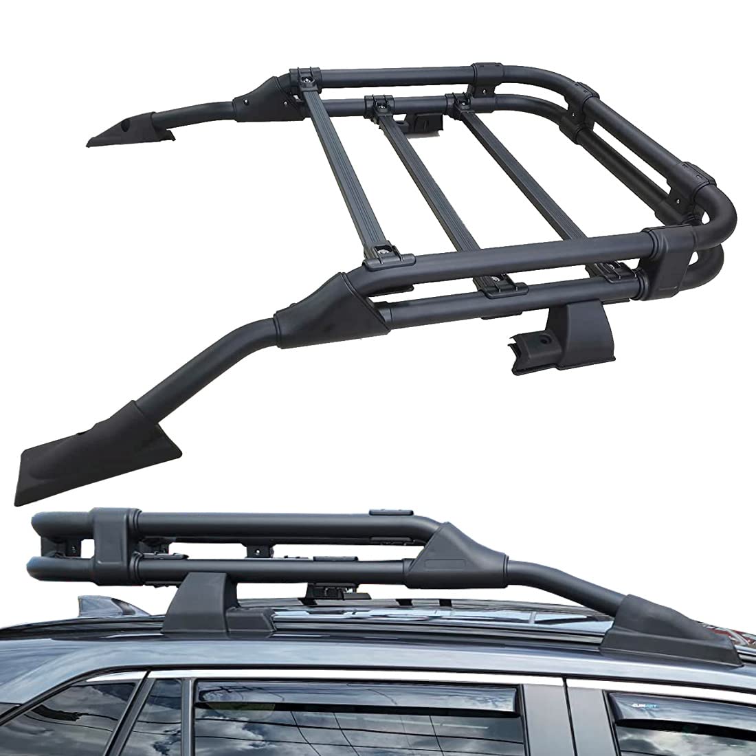 Heavy Duty Roof Racks Basket for 2019 2020 2021 2022 2023 2024 Toyota RAV4 Rooftop Cargo Carrier Luggage Basket - OMOTOR