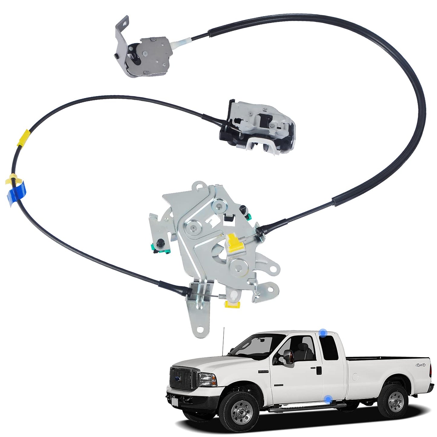 Rear Door Latch Lock Cable Assembly Compatible with F-250 F-350 F-450 F-550 Replaces 6C3Z-28264A01-A - OMOTOR