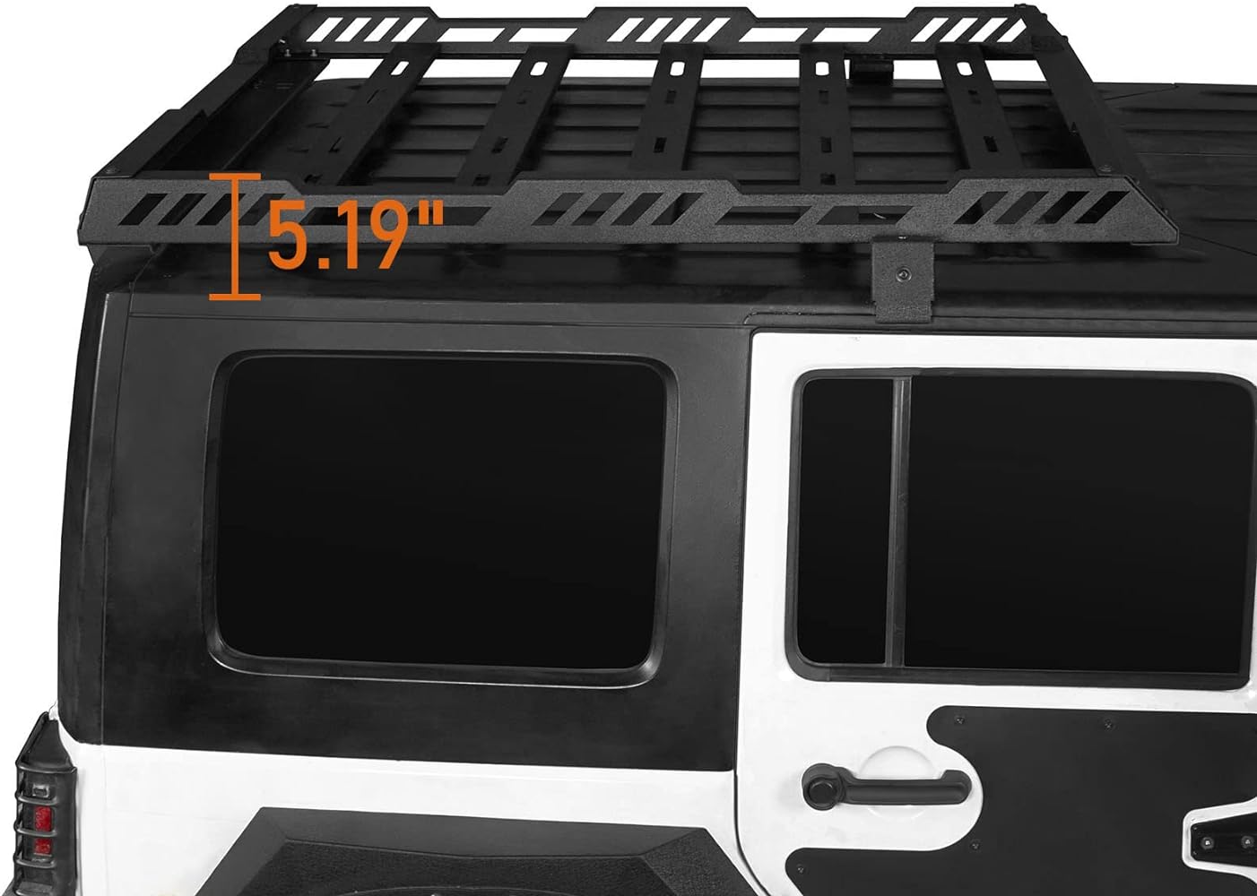 Roof Rack Cargo Basket for 2007-2018 Jeep Wrangler JK Unlimited 4-Door Hardtop Heavy Duty Steel Luggage Carrier - OMOTOR