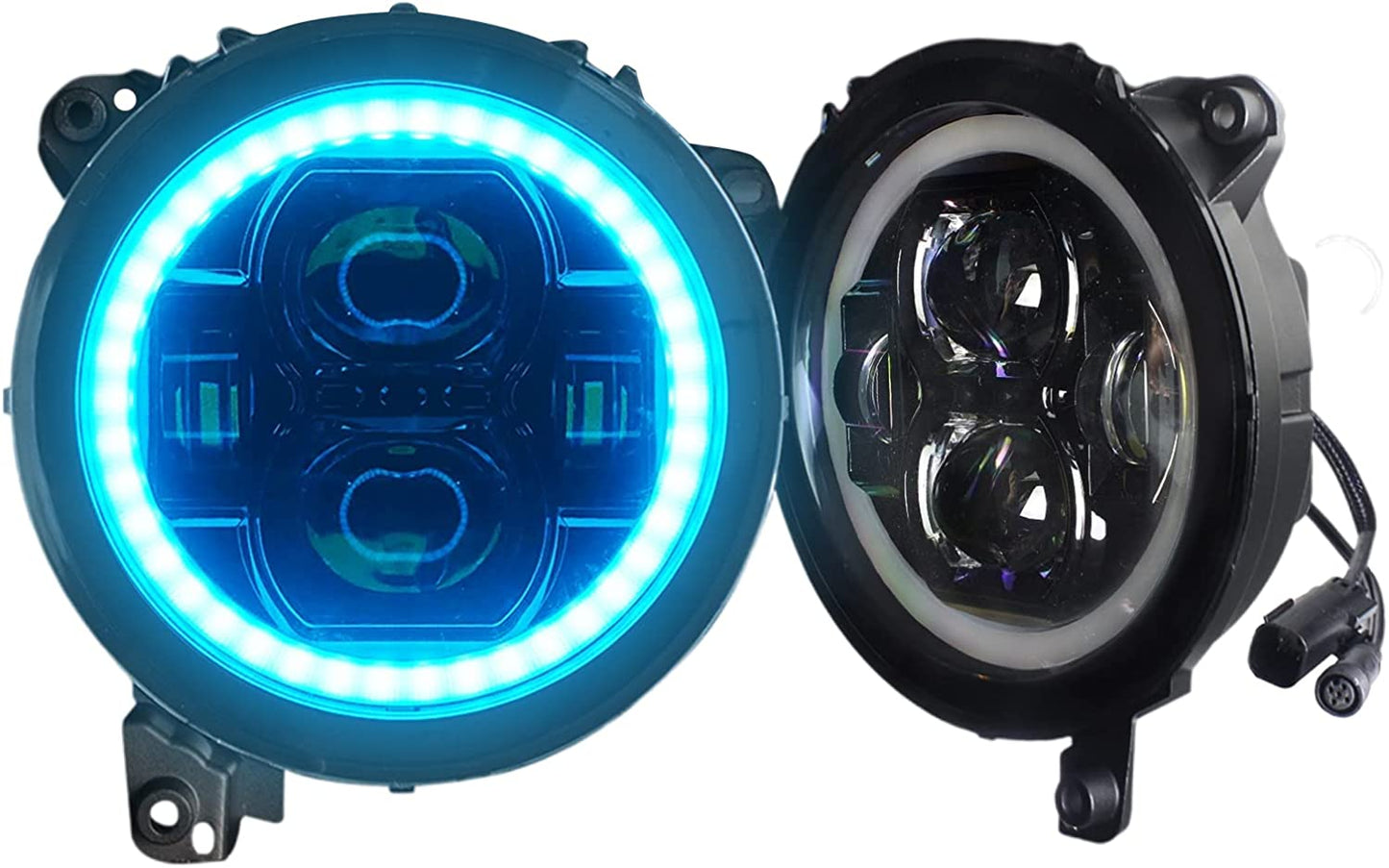 9 inch LED Headlight- DOT RGBW Halo Headlight for 2018 2019 2020 2021 Wrangler JL Sahara Rubicon Gladiator JT Headlight replacemant - OMOTOR