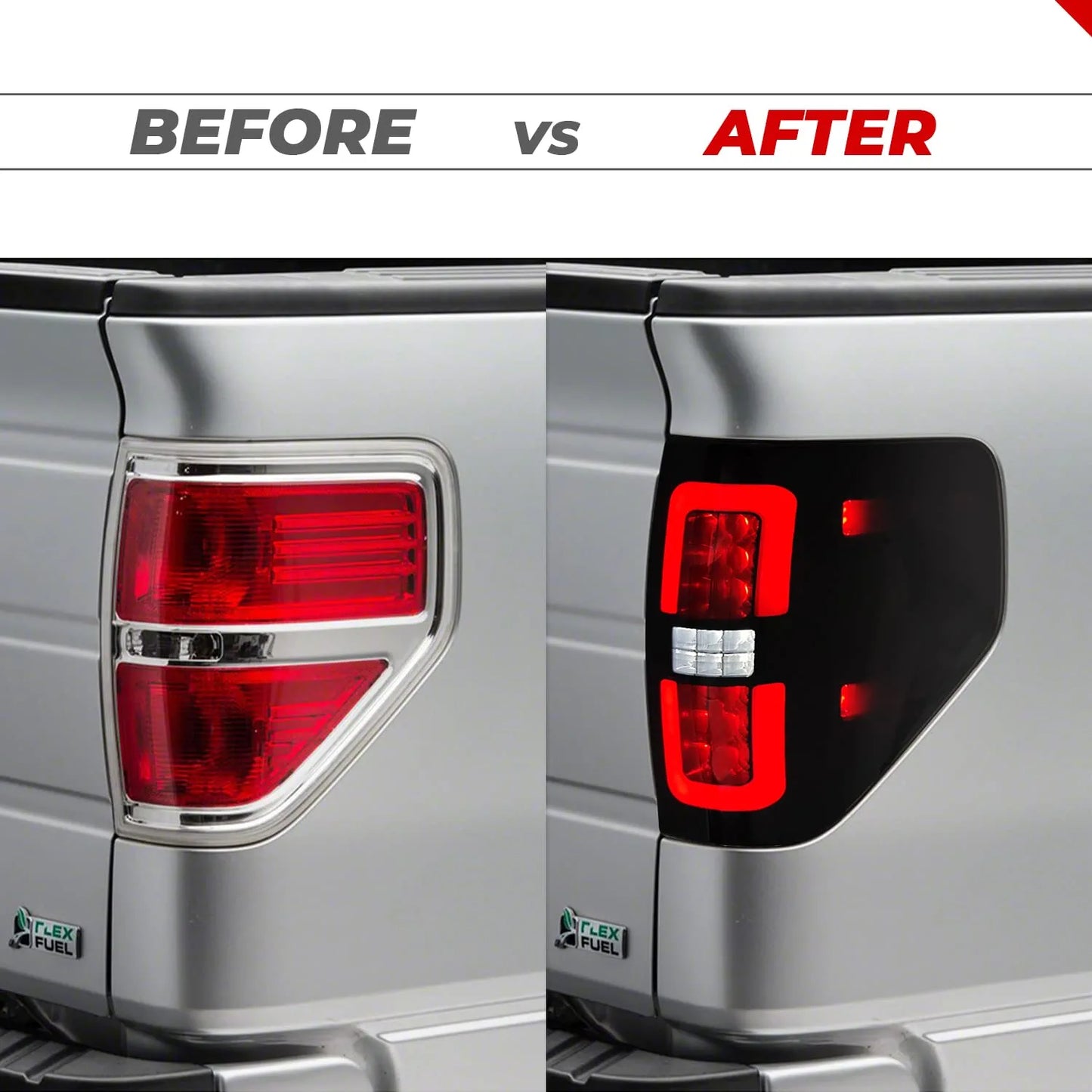 New Upgraded LED Tail Lights for Ford F150 2009-2014, Black Full Led Taillights Rear Brake Stop Lamps for Ford F-150 Accessories - OMOTOR