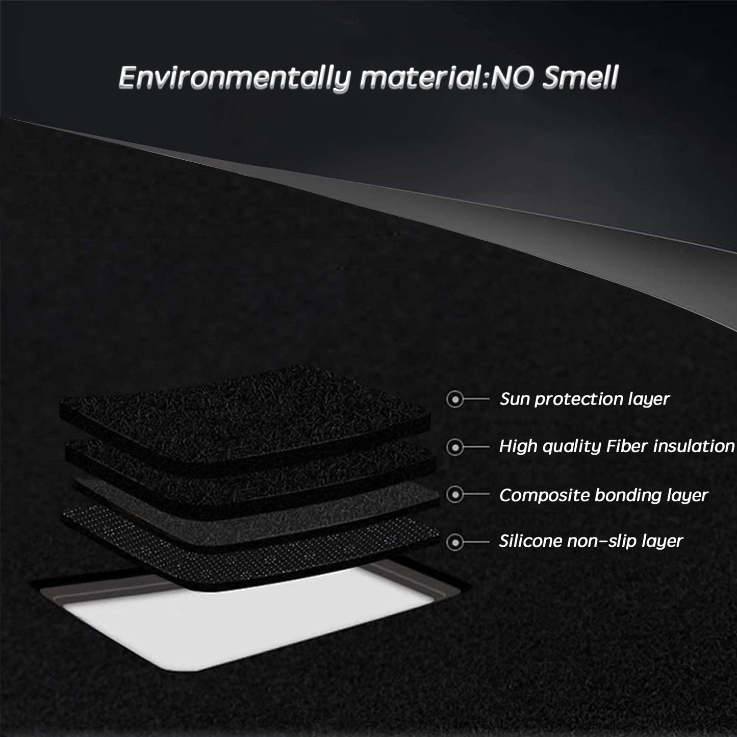 Dash Mat Cover Custom Interior Center Console Compatible with Toyota Tacoma 2016-2022 (Black Rim) - OMOTOR