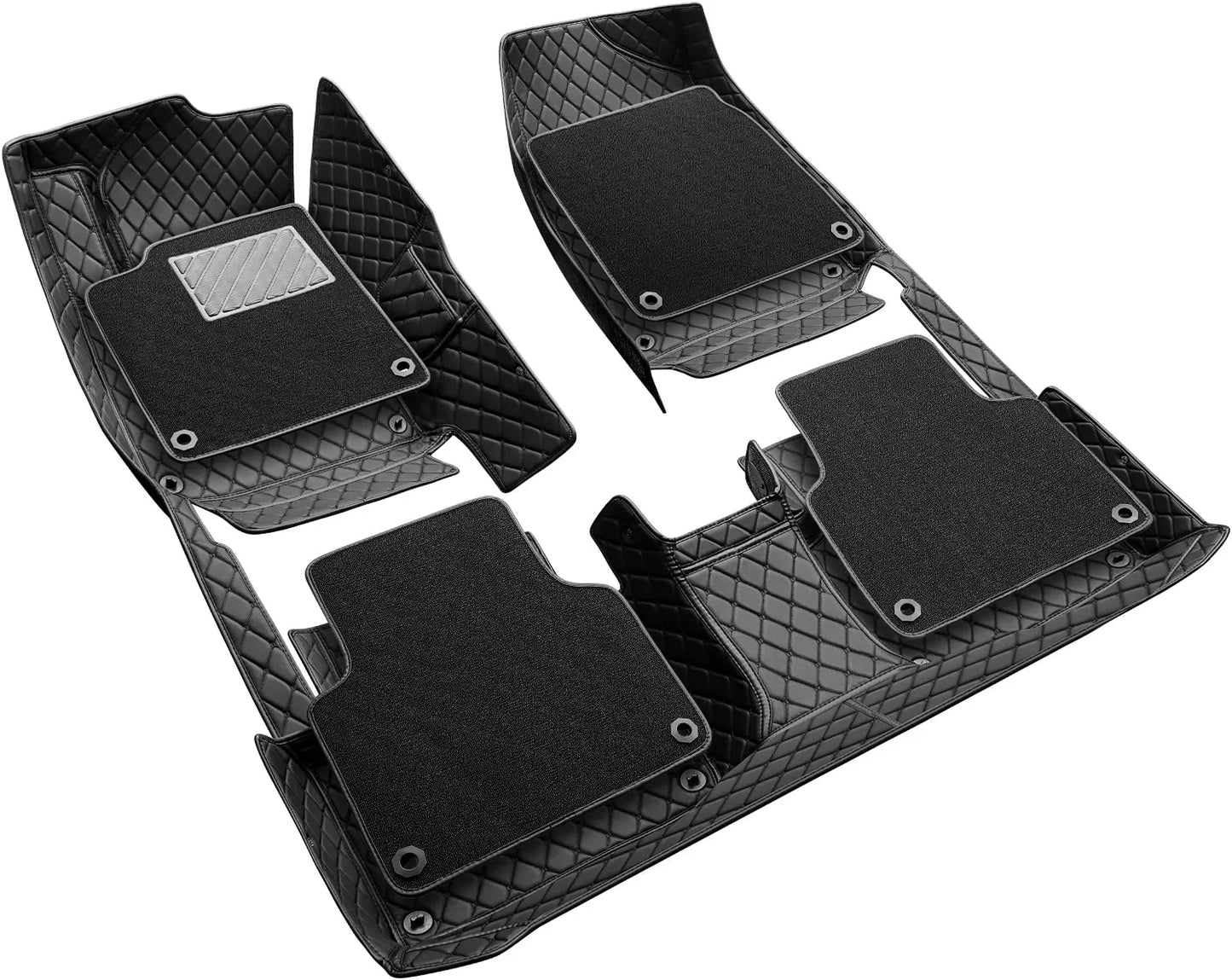 Leather Car Floor Mats for Toyota Camry 2018-2023,Waterproof & Dustproof & All Weather Camry Floor Liner(Black) - OMOTOR