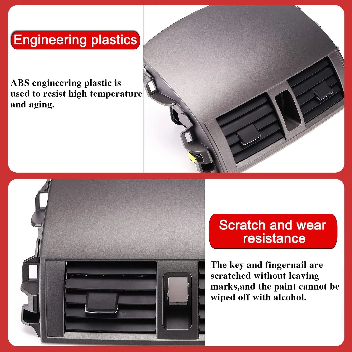 55670-02160 Center Dash A/C Outlet Air Vent Panel (No hand wheel) Compatible with Toyota Corolla 2008-2013 - OMOTOR