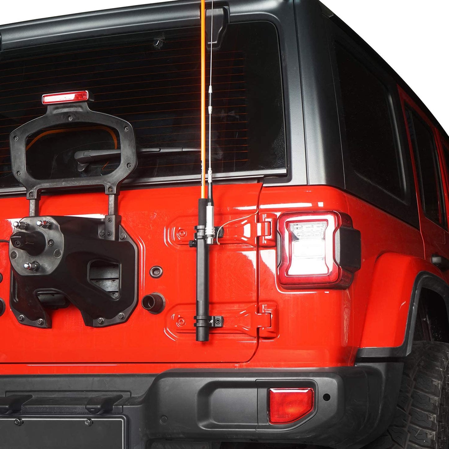 omotor Wrangler Antenna Mount & Tailgate Hinge Mount Single Flag Compatible with Jeep JL Wrangler 2018 2019 2020 2021 2022 - OMOTOR