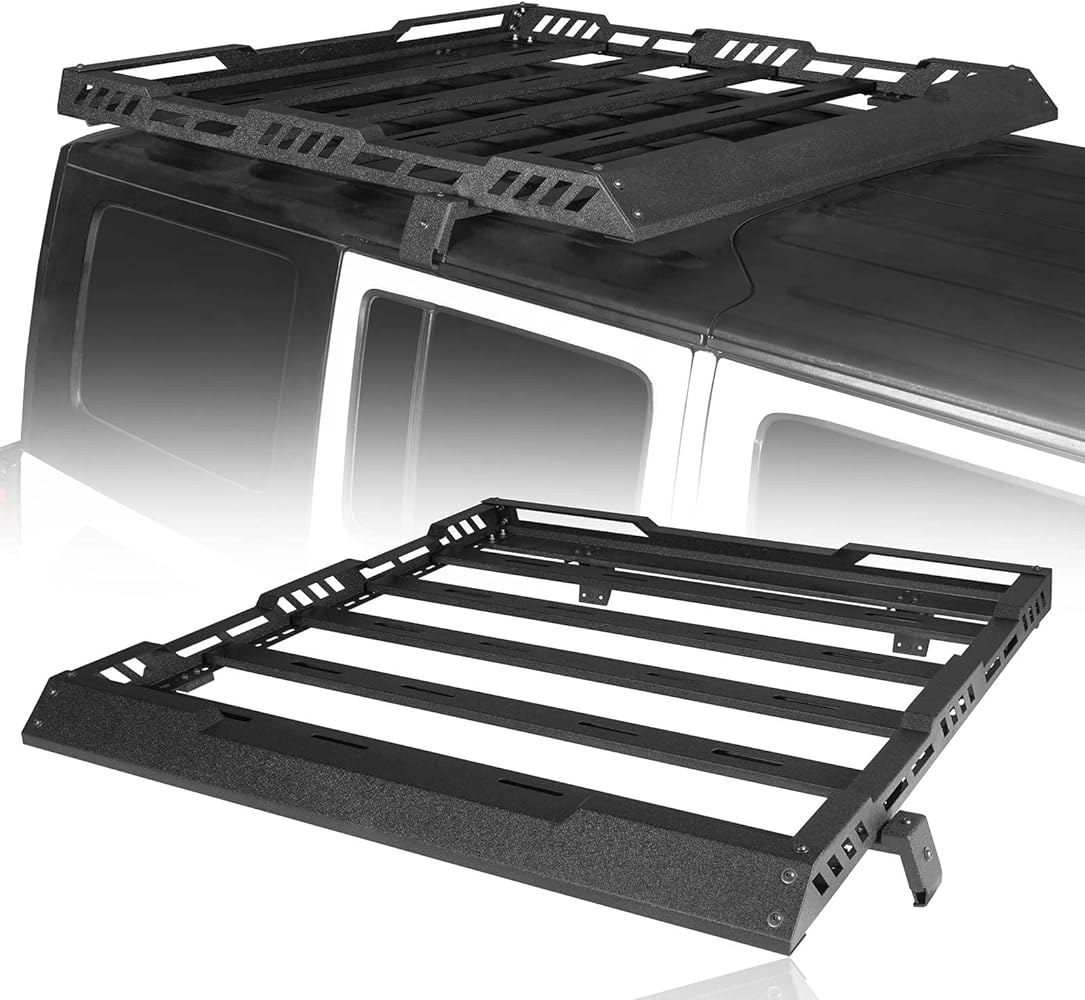 Roof Rack Cargo Basket for 2007-2018 Jeep Wrangler JK Unlimited 4-Door Hardtop Heavy Duty Steel Luggage Carrier - OMOTOR
