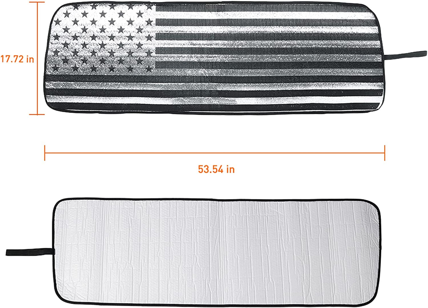 Windshield Sun Shade with USA Flag for 2018-2022 Jeep Wrangler JL JLU & Gladiator JT - OMOTOR