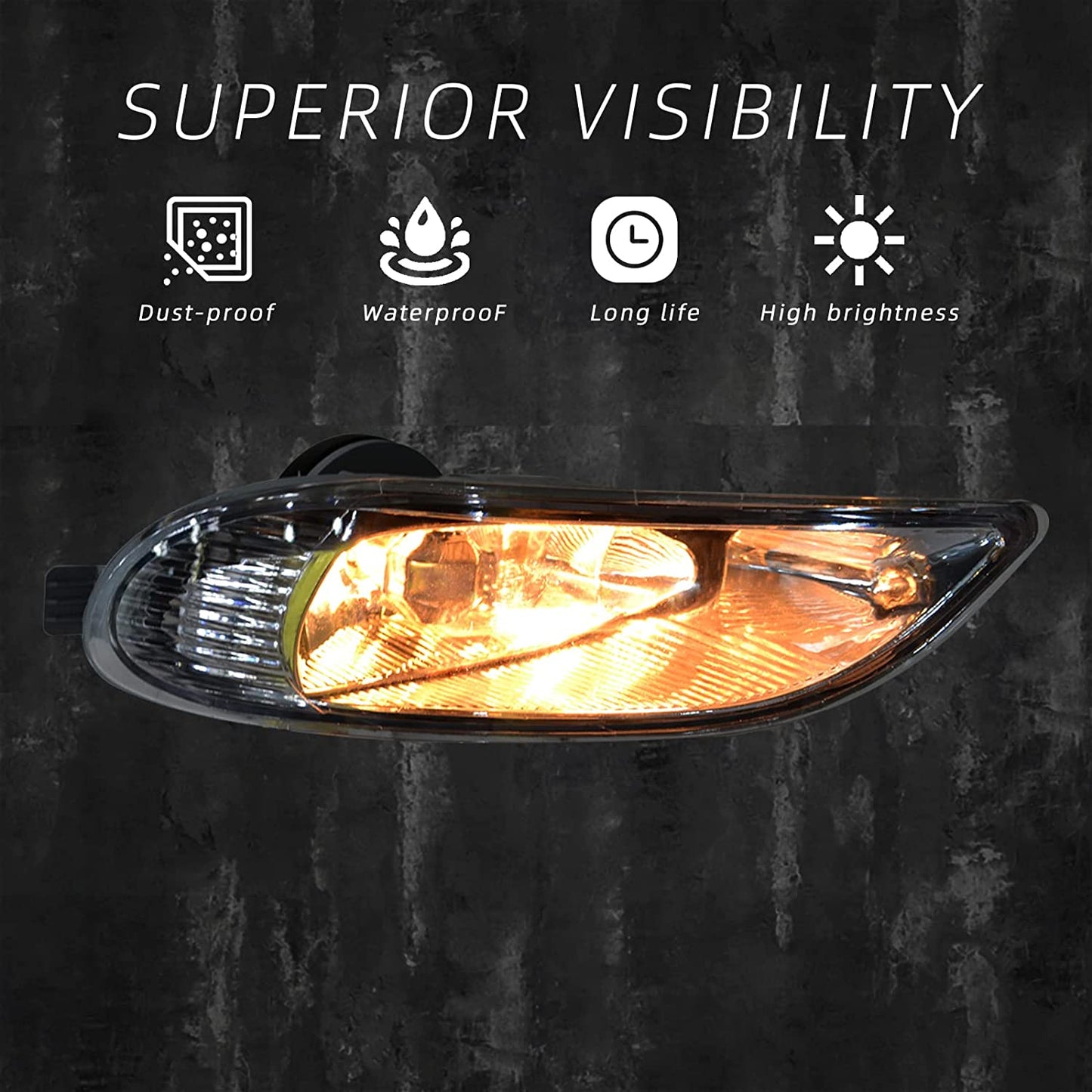 Driving Fog Lights Compatible with Toyota Camry 2002-2004/ Corolla 2005-2008/ Solara 2002-2003 Bumper Fog Lamps with Halogen Bulb & Switch and Wiring Kit (Clear Lens) - OMOTOR
