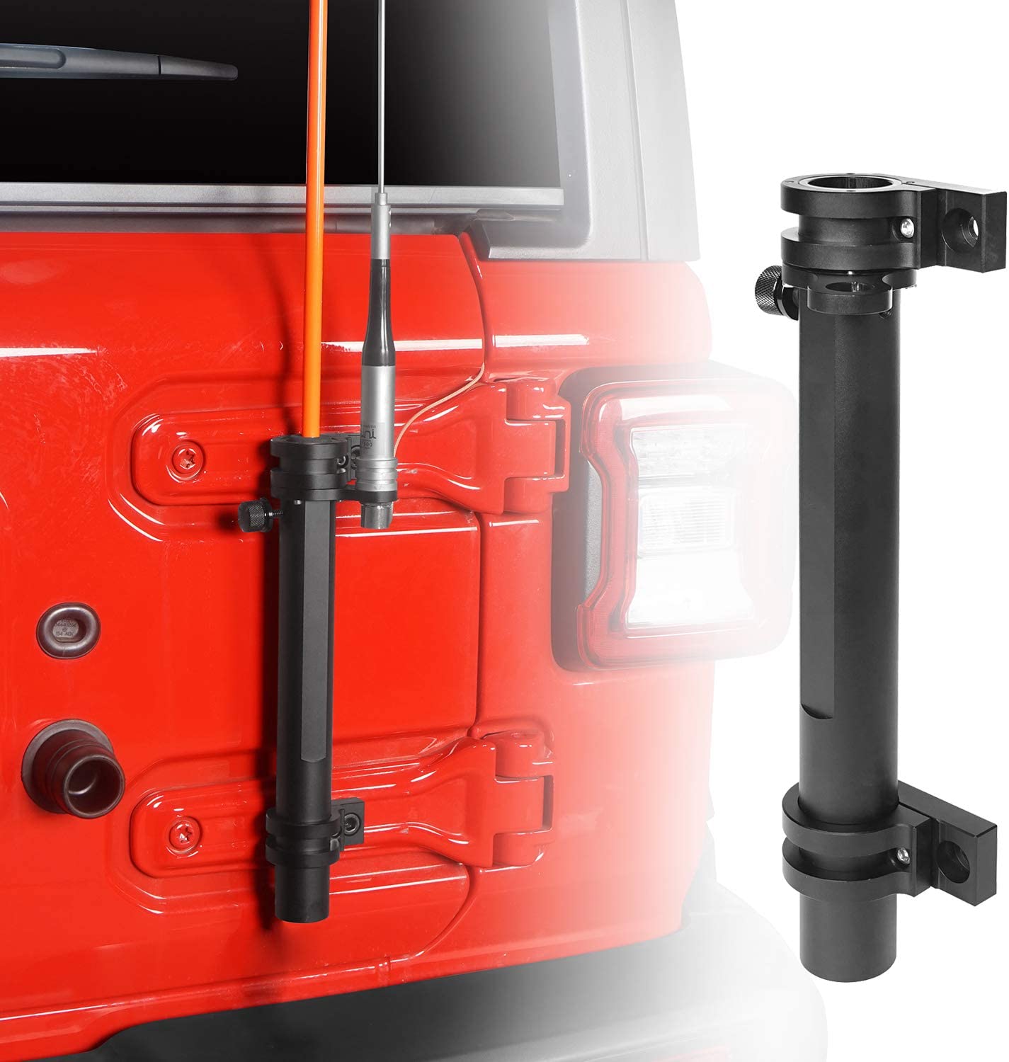omotor Wrangler Antenna Mount & Tailgate Hinge Mount Single Flag Compatible with Jeep JL Wrangler 2018 2019 2020 2021 2022 - OMOTOR