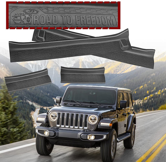 Door Sill Guards Kit Compatible 2018-2021 Jeep Wrangler JL / Jeep Gladiator JT Accessories Parts