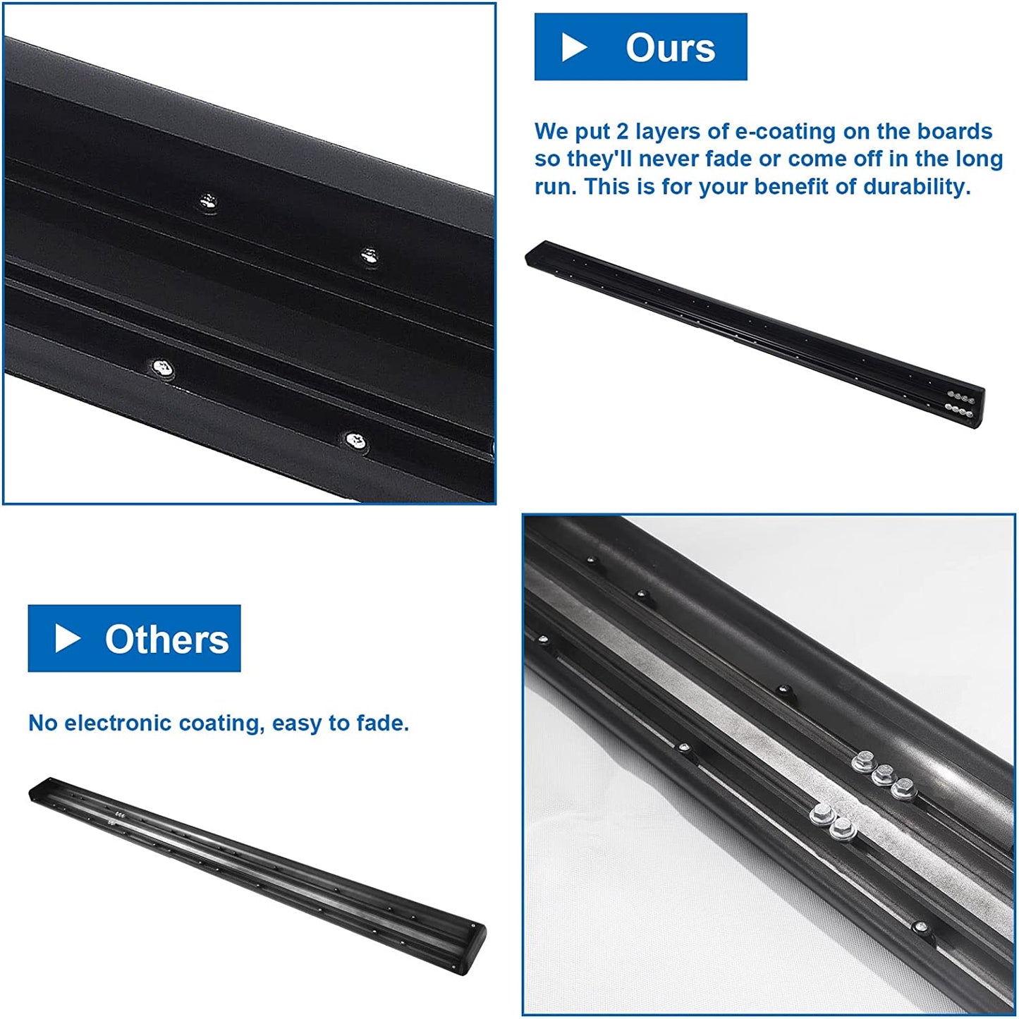6'' Aluminum Running Boards both size Compatible with 19-23 Chevy Silverado - OMOTOR