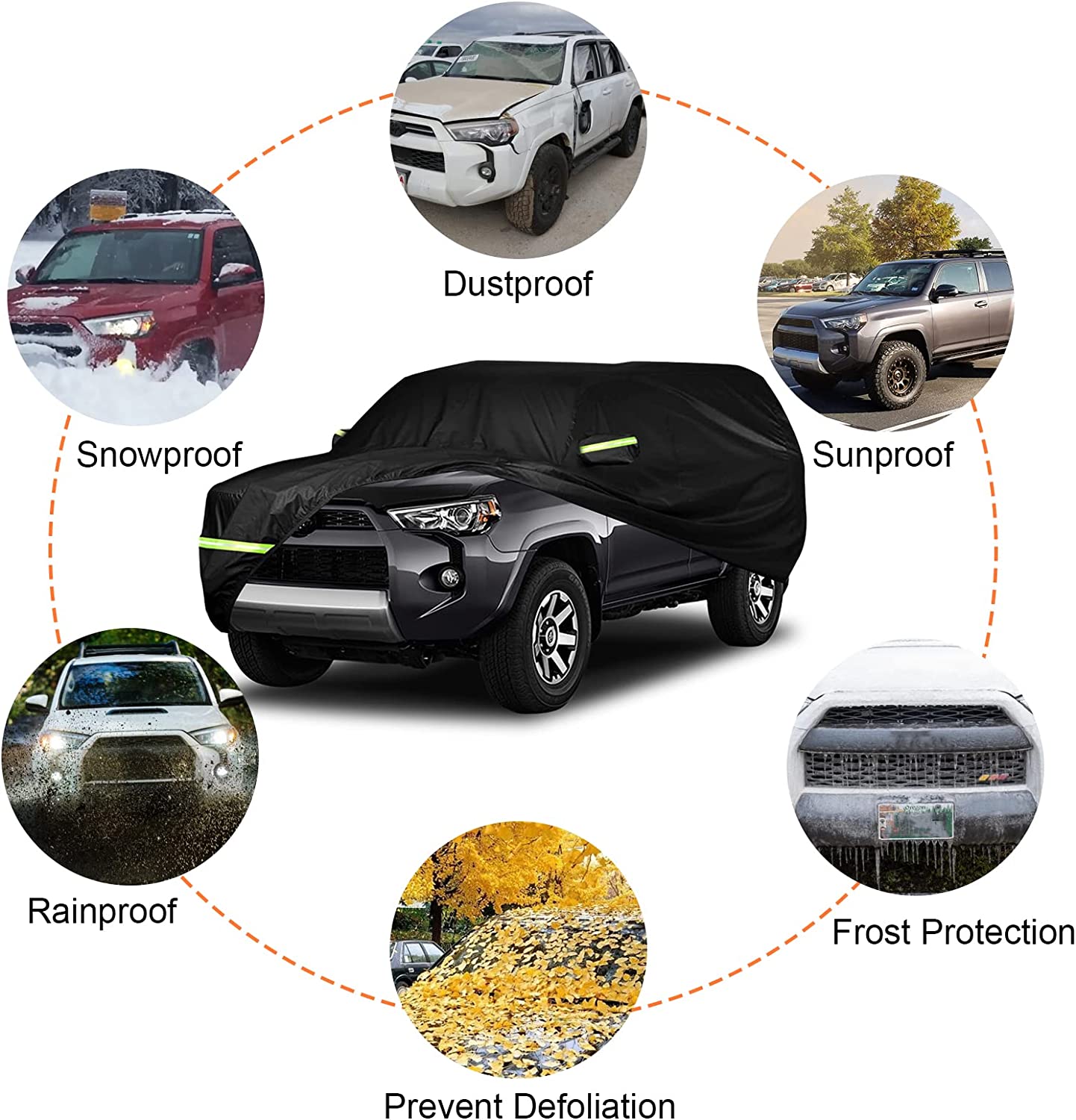 Waterproof Car Covers Replace for 2002-2022 Toyota 4runner, 6 Layers All Weather Custom - OMOTOR